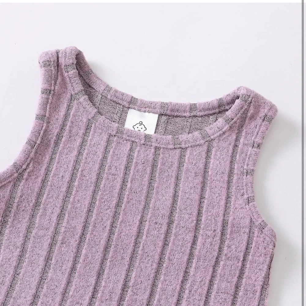 Lilac Super Soft Cropped Tank Top and Bike Short Outfit Bundle Set 5T 5